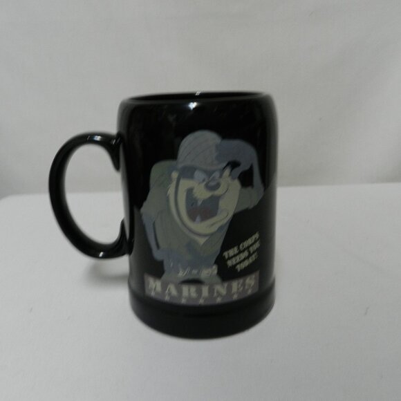 Looney Tunes Tasmanian Devil Marine Corps Beer Stein Mug Cup Warner Brothers - Picture 2 of 15
